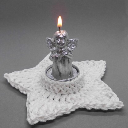 Star tealight holder candle holder - very easy and fast from scraps of yarn