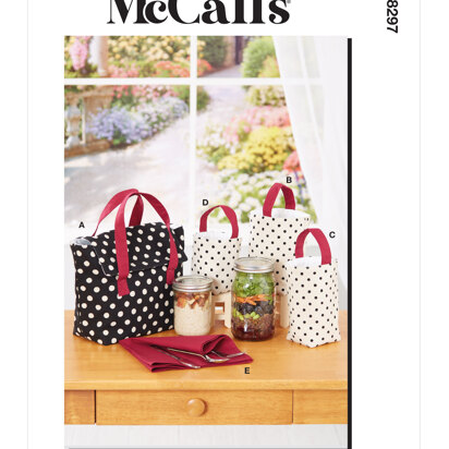 McCall's Lunch Bag, Glass Jar Sacks and Napkin M8297 - Paper Pattern, Size OS (One Size Only)