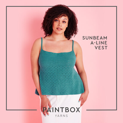 Sunbeam A-line Vest - Free Top Crochet Pattern For Women in Paintbox Yarns Cotton 4 ply by Paintbox Yarns