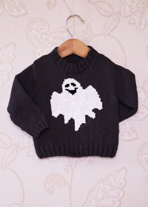 Intarsia - Ghost Chart - Childrens Sweater