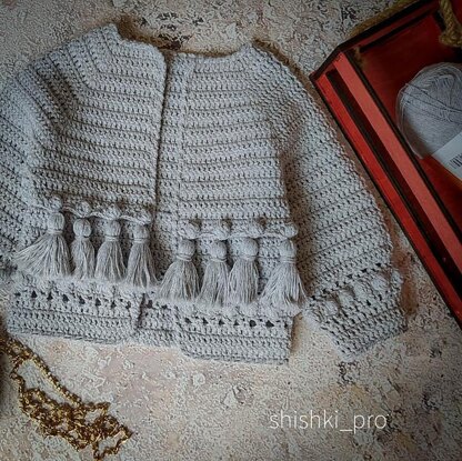 "SNORK" boho cardigan with tassels crochet pattern