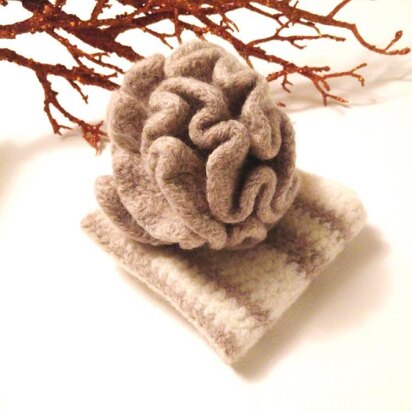 Felted Bath Puff and Cloth