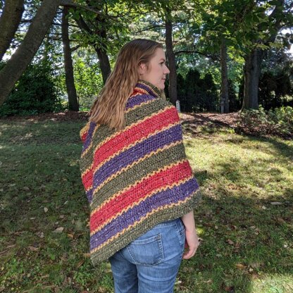 Striking Stripes Poncho