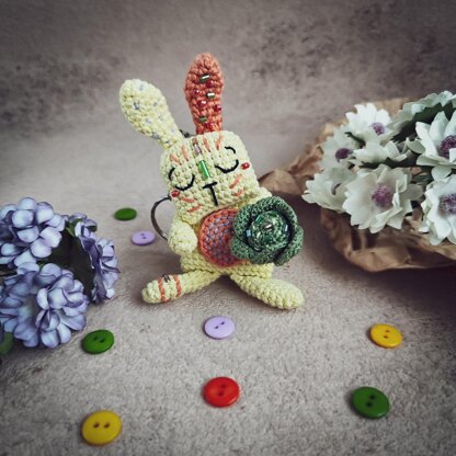 Miniature Bunny with Cabbage