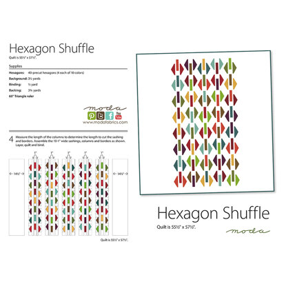 Moda Fabrics Hexagon Shuffle Quilt - Downloadable PDF