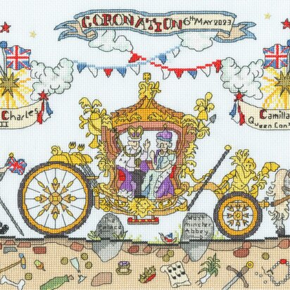 Bothy Threads Cut Thru' Coronation Carriage Cross Stitch Kit - 39 x 24cm