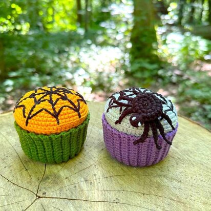 Halloween cupcake with spider