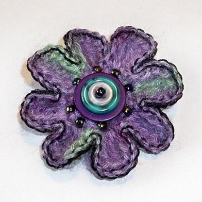 Button Flower Pin