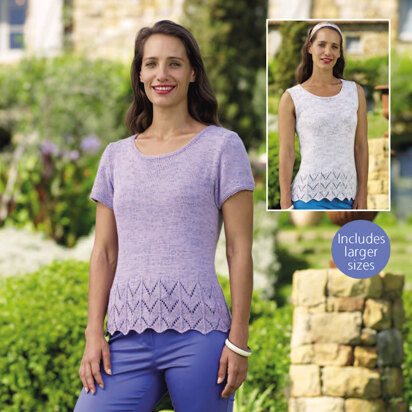 Short Sleeved and Sleeveless Top in Sirdar Amalfi DK - 7927 - Downloadable PDF