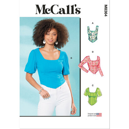 McCall's Misses' Knit Corset Tops M8364 - Sewing Pattern