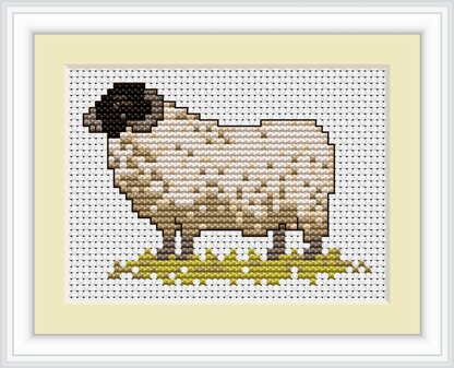 Luca-S Sheep Mini Kit Cross Stitch Kit - 9cm x 6.5cm