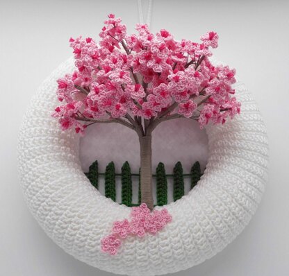 Cherry blossom door wreath or wall decoration - simple and decorative
