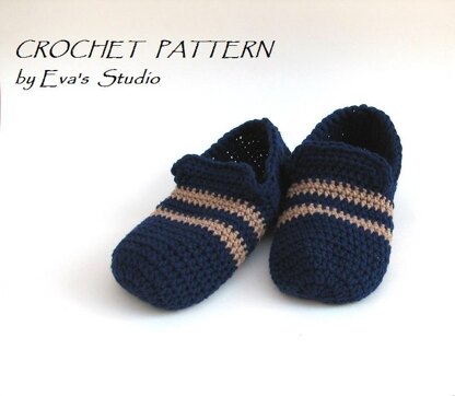 Men's crochet slippers