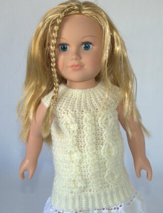 Cobblestones and Cables Sweater Dress for 18" Doll