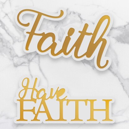 Artdeco Creations Couture Creations Sentiment Mini Dies 2/Pkg - Have Faith 1.9"X1.9"