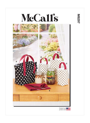 McCall's Lunch Bag, Glass Jar Sacks and Napkin M8297 - Paper Pattern, Size OS (One Size Only)