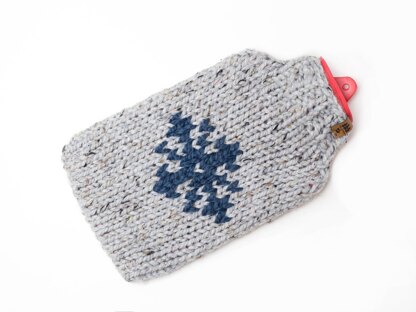 Snowflake Hot Water Bottle Cover Chunky Wool Winter Christmas