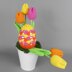 Colourful Easter egg with tulips Easter decoration