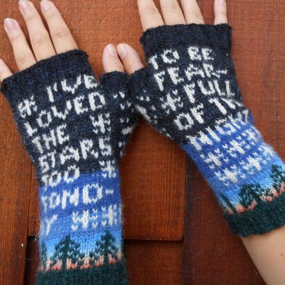 I've Loved the Stars Mitts - knitting pattern