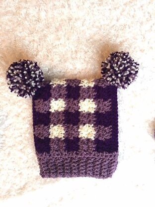 Gingham Noggin and Toes Set