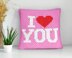 I LOVE YOU Pink Pillow Diagonal C2C Crochet Pattern