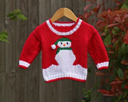 Snowman Jumper (12) Knitting Pattern