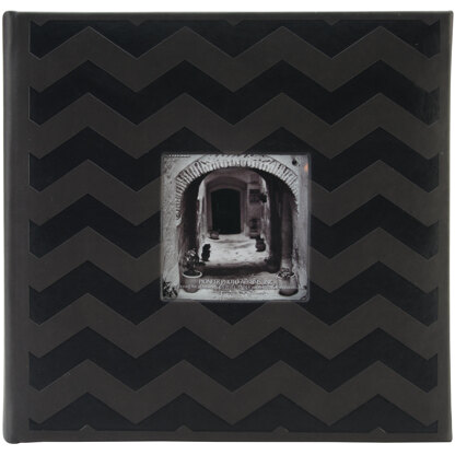 Pioneer 2-Up Embossed Photo Album 4"X6" - Black Chevron