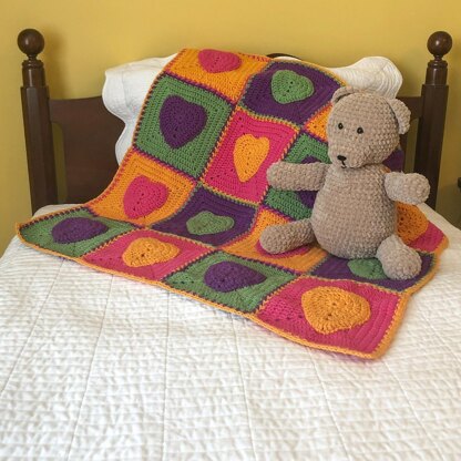 Bright Hearts Baby Blanket