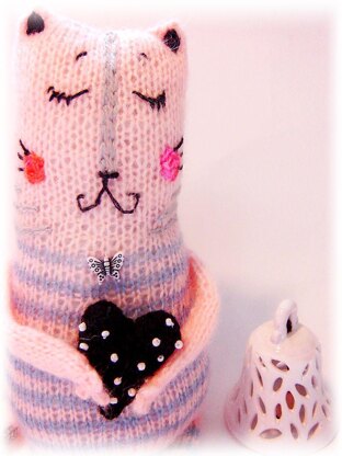 Knitting Pattern -Knit Cat Zen soft toy