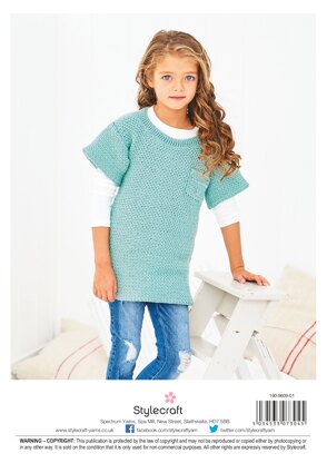 Crochet Woven Sweater and Tunic in Stylecraft Bambino DK - 9609 - Downloadable PDF