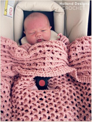 Reversible Car Seat Cover or Stroller Blanket Crochet pattern by