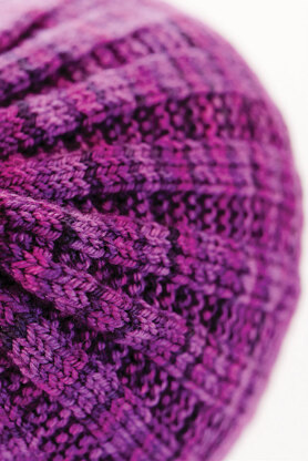 Iolite Ribbed Hat in SweetGeorgia Superwash DK - Downloadable PDF