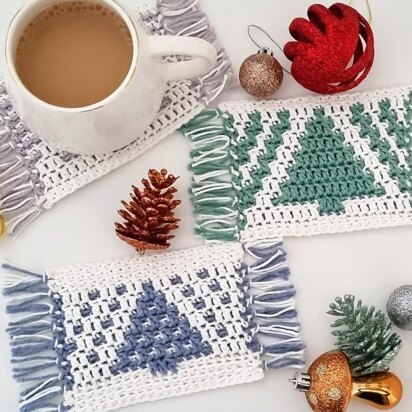 Christmas Tree Mosaic Coasters