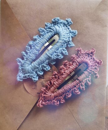 Snap Hairpin "Paisley" cotton yarn crochet pattern