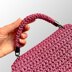 Crochet handbag with lining, Shoulder crossbody bag