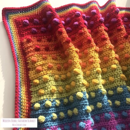 Modern Bobble Rainbow Blanket