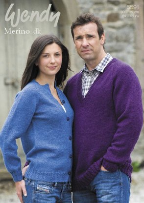 Cardigan and Sweater in Wendy Merino DK - 5591