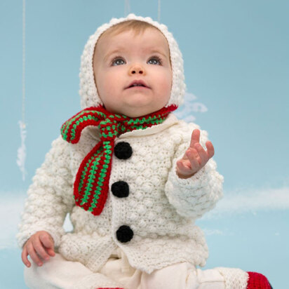 Snowman Cutie Baby Set in Red Heart Anne Geddes Baby - LW3691EN - Downloadable PDF
