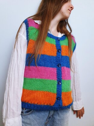 Bright Stripe Knit Waistcoat