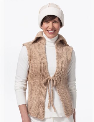 Natural Vest in Bernat Alpaca