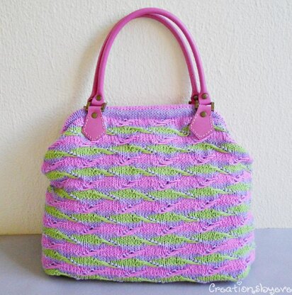 Textured-striped bag