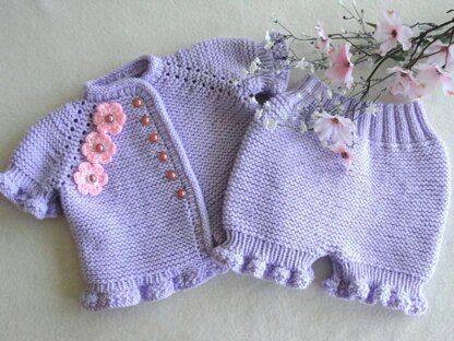 Knitting PATTERN Baby Girl Knitted Diaper Cover Baby Cardigan by Elena Mitchell