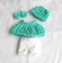Knitting pattern berenguer Dress, leggings, hat and shoes