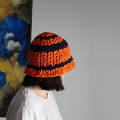 Double V stitch bucket hat crochet pattern