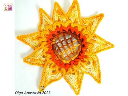 Bouquet with crochet sunflowers
