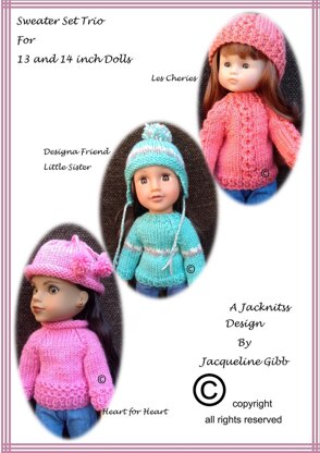 LC08 Sweater Trio for 13 and 14 inch Dolls