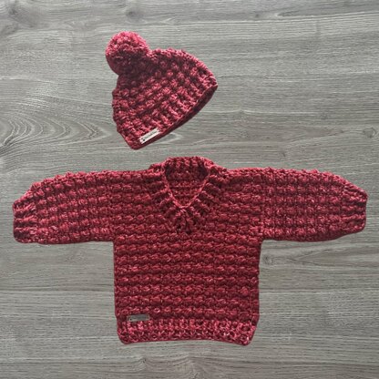 Berri Pullover Sweater and Hat Set