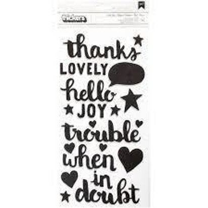 American Crafts Thickers Hello Joy Phrase Black and White Foam (72 Piece)