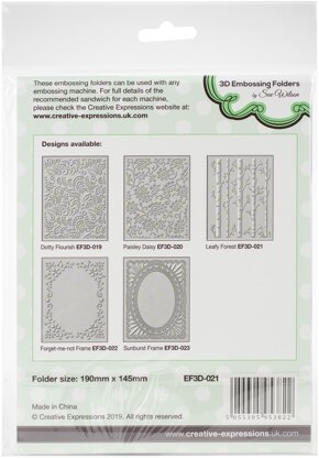 Creative Expressions 3D Embossing Folder 5.75"X7.5" - Leafy Forest