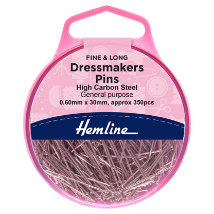 Hemline Dressmaker's Pins 30mm Nickel - 330 Pieces